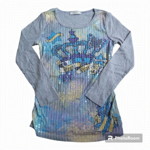 Most Girls Royal Princess Long Sleeve Graphic Cotton/Polyester Blend Shirt - XS
